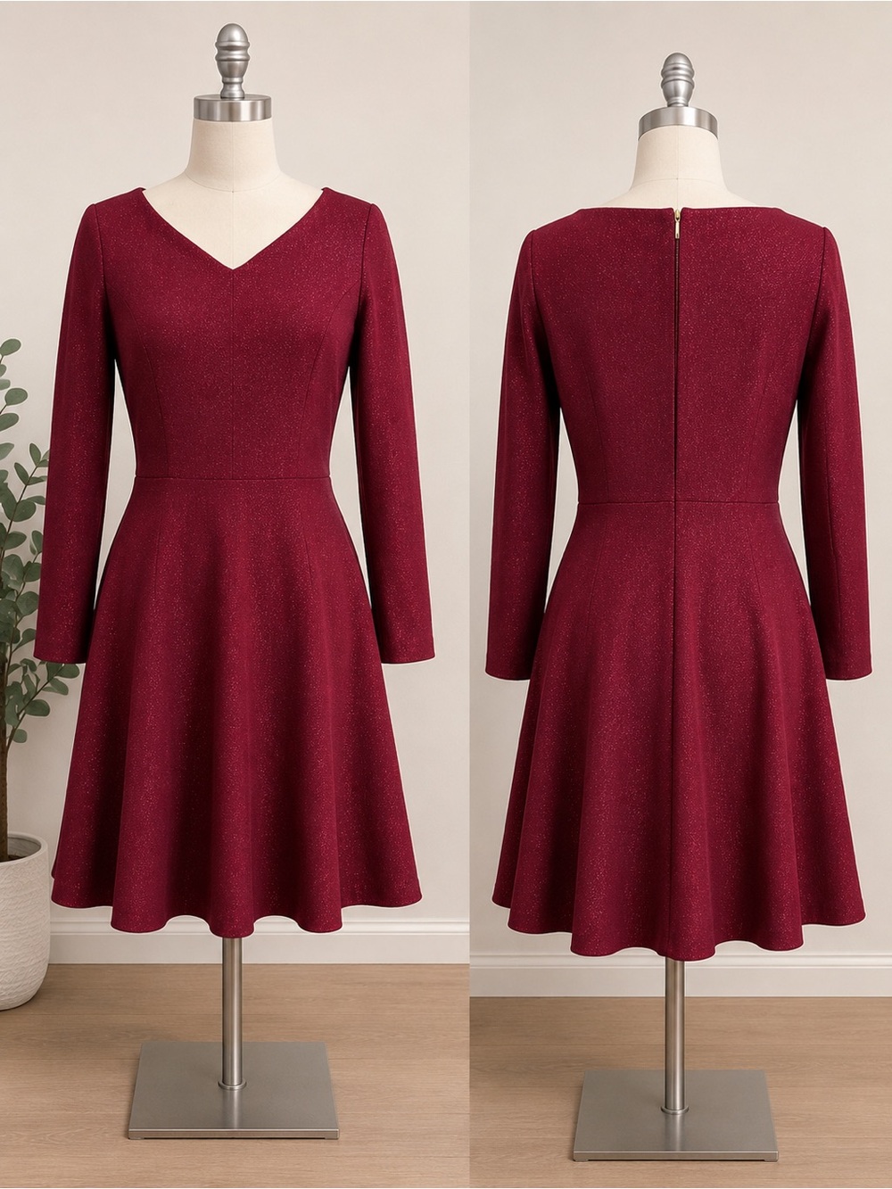 kate spade Sparkling Wine-Red Fit & Flare Dress